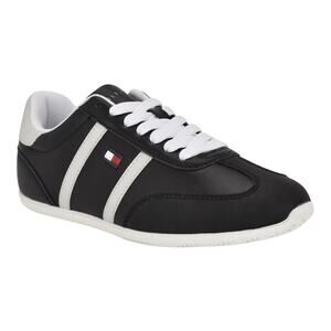 Tommy Hilfiger Women's Eryanne Signature Logo Lace Up Sneakers Black Size 8 1/2